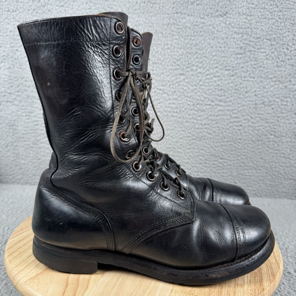 Vintage Combat Jump Boots Mens 8.5 W Black Vietnam Goodyear Wingfoot Military